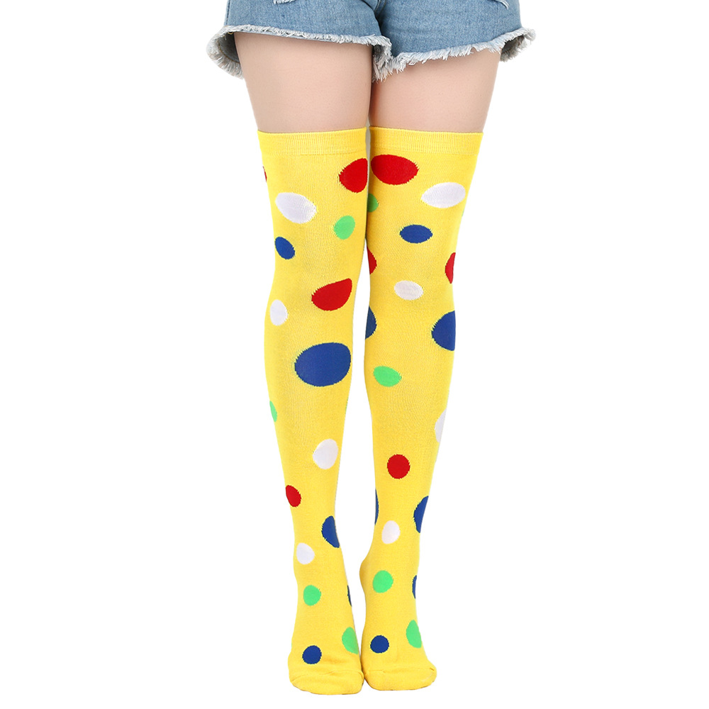 Womens Fashion Colorful Polka Dot Over-the-Knee Socks